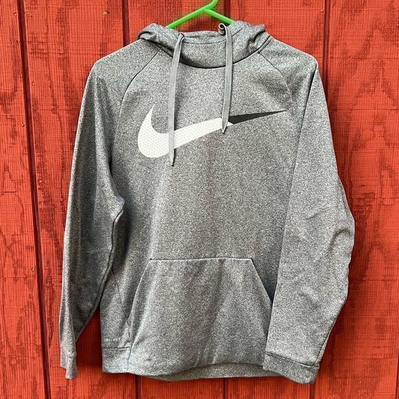 Nike Men's Dri-Fit Hoodie Pullover Kangaroo Pocket‎ Gray Medium - Picture 1 of 4